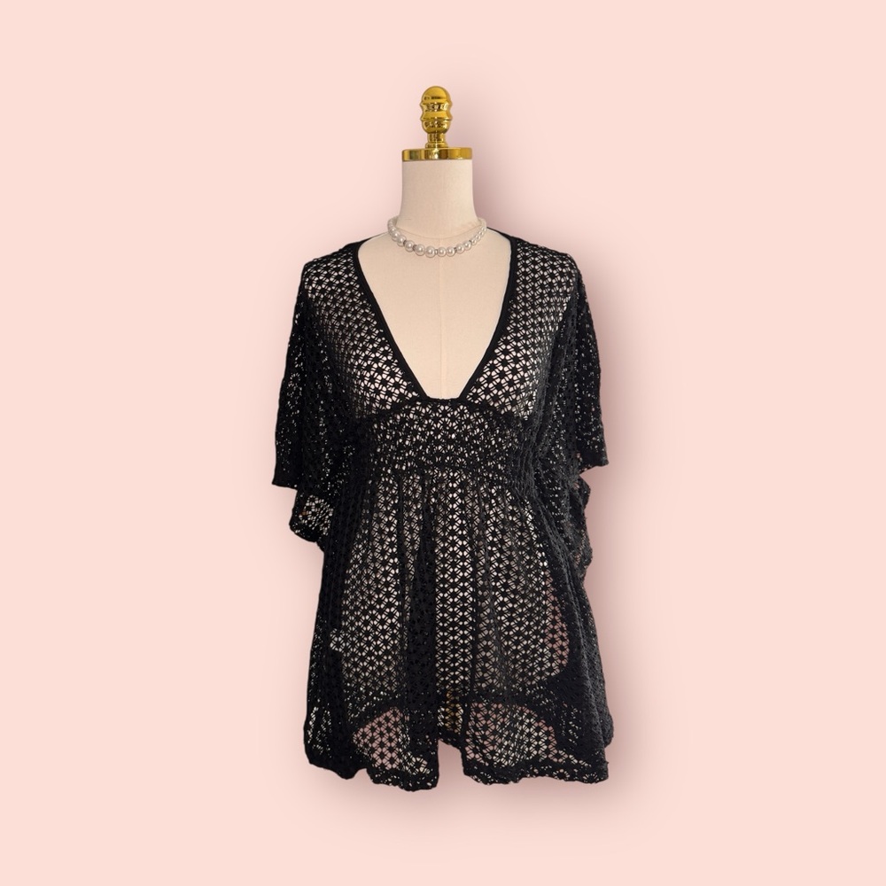 Forever 21 Black Sheer Swim Coverup